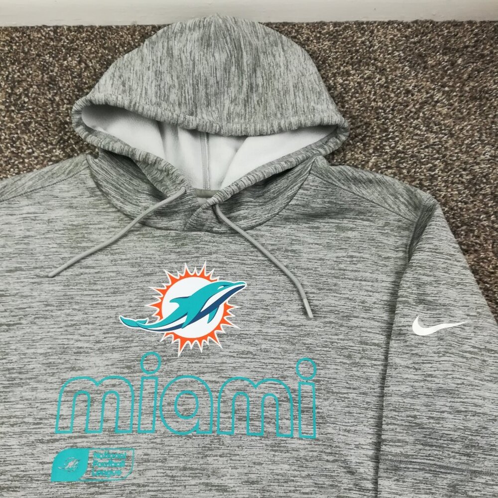 2024 Miami Dolphins Hoodie Performance Fleece Sweatshirt Mens Large $80